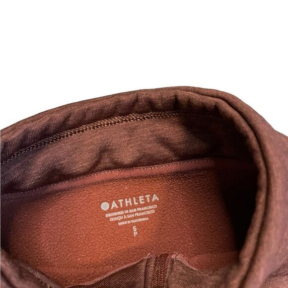 ATHLETA Altitude Polartec Half Zip Sweatshirt Mahogany Heather Size Small - Picture 9 of 9